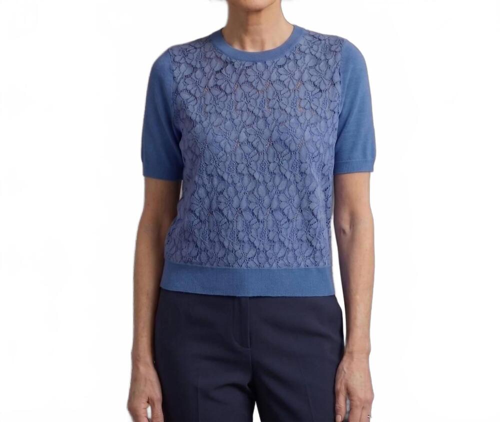 NEW CURRENT AIR lace blouse in soft blue